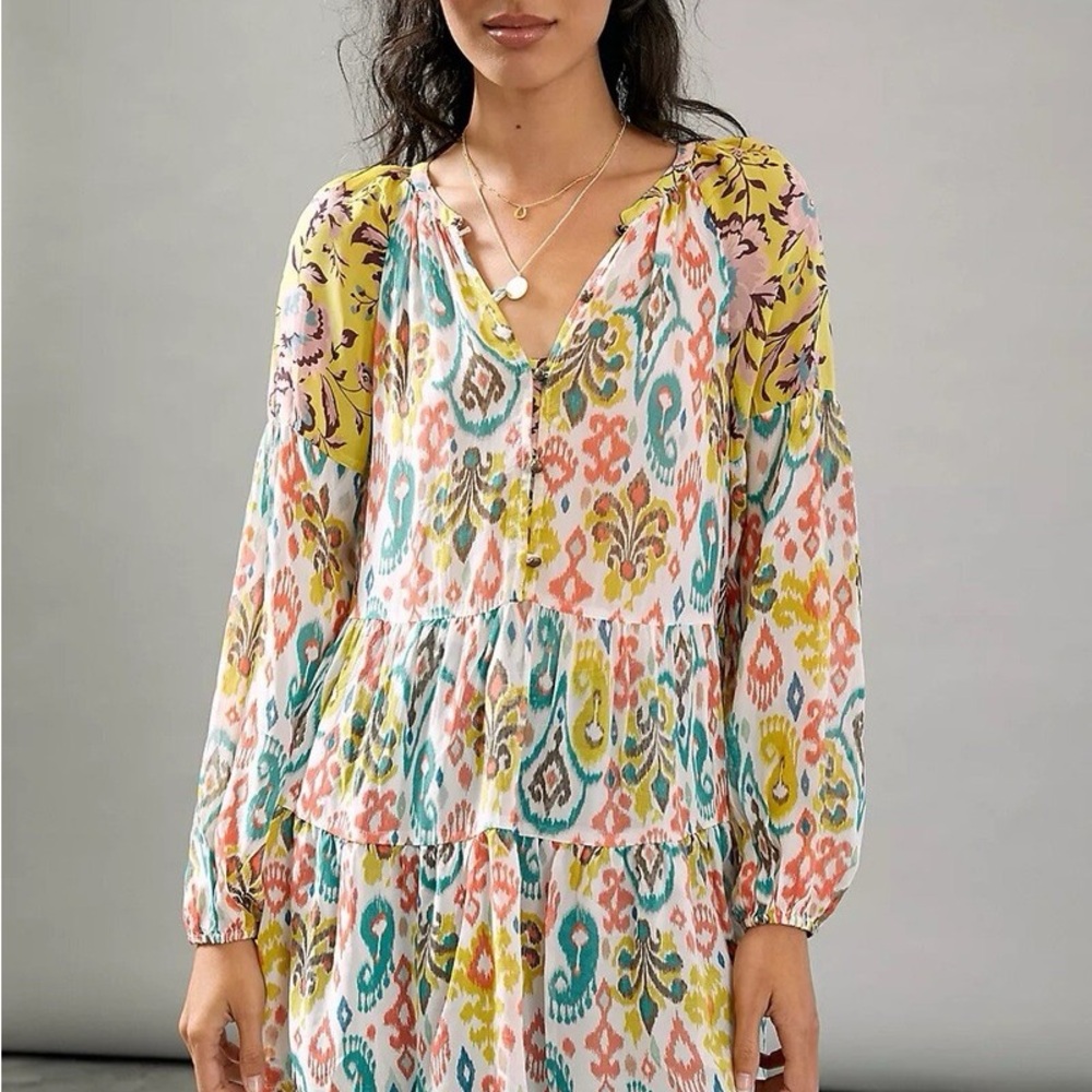 Anthropologie Maureen Bohemian sheer Tunic, size xl
